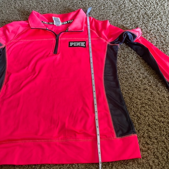 Pink Victoria Secret long sleeve hot pink/gray 1/4 zip front top Ladies Sz M - Picture 10 of 12